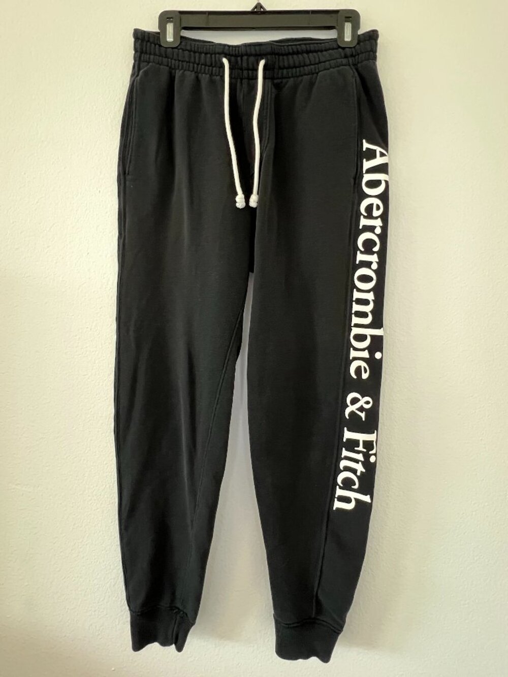 Abercrombie & Fitch Y2K Vintage Style Joggers Black Sweatpants Size XS Spellout